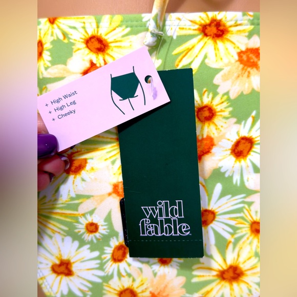 Wild fable Daisy Floral Bikini Bottom High Waist & Leg Cheeky XXS - Picture 6 of 8